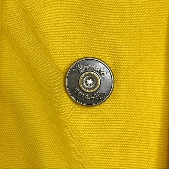 Vintage Y2K yellow fiorucci double breasted cotton canvas peacoat trench coat - Picture 6 of 17